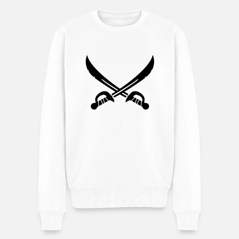 saebel_1__f1 - Männer Premium Bio Pullover - Weiß