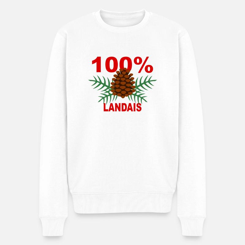 100/100 Landais - Männer Premium Bio Pullover - Weiß