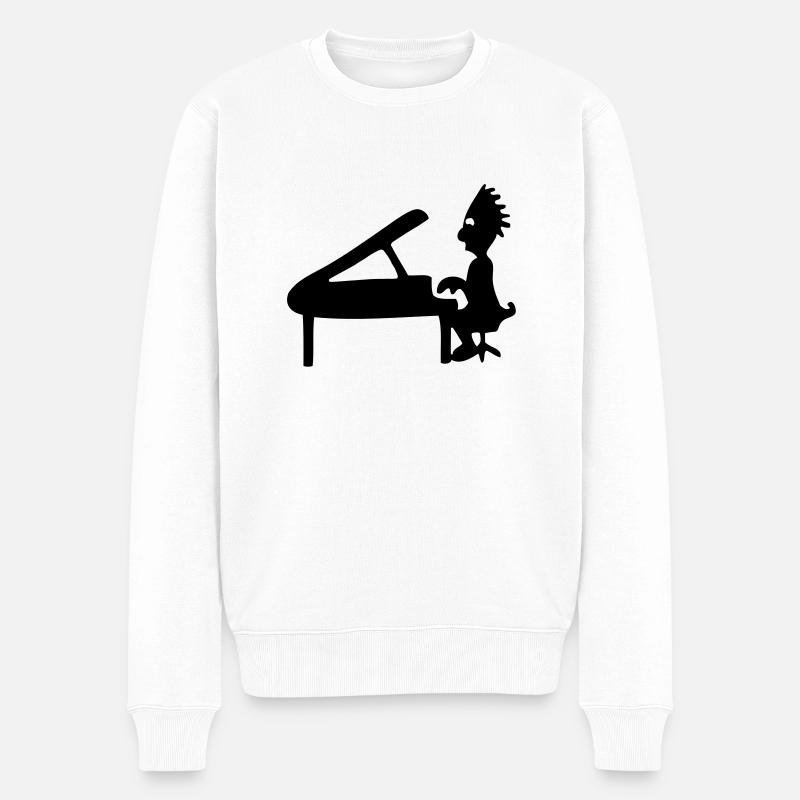 piano - Männer Premium Bio Pullover - Weiß