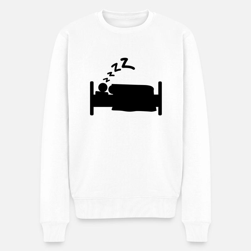 sleep___f1 - Männer Premium Bio Pullover - Weiß