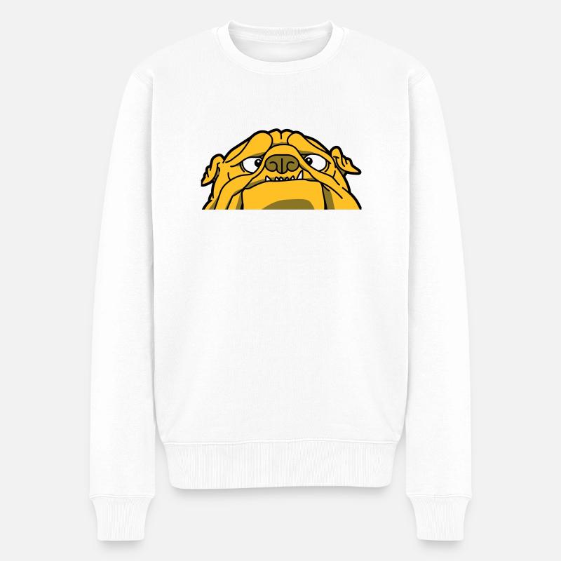 Eine englische Bulldogge - Männer Premium Bio Pullover - Weiß