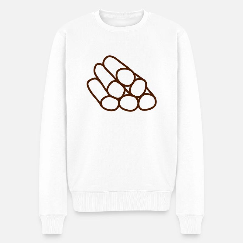 Wood - Männer Premium Bio Pullover - Weiß