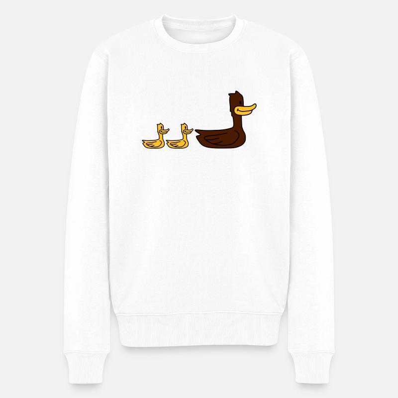 Duck Family - Männer Premium Bio Pullover - Weiß