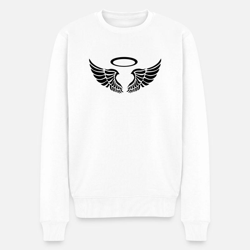 engelsflügel - Männer Premium Bio Pullover - Weiß