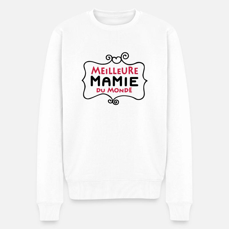 Meilleure MAMIE du monde (2c) - Pull Premium bio Homme - blanc
