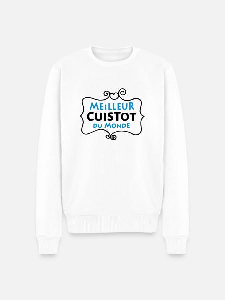 Meilleur CUISTOT du monde (2c) - Men's Premium Organic Jumper - white