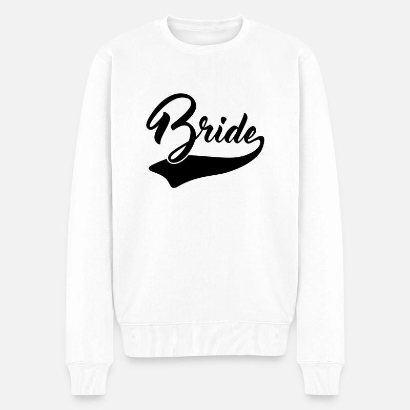 Bride - Männer Premium Bio Pullover - Weiß