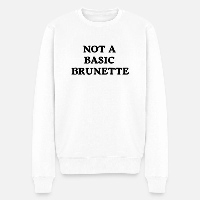 not a basic brunette - Men's Premium Organic Jumper - white