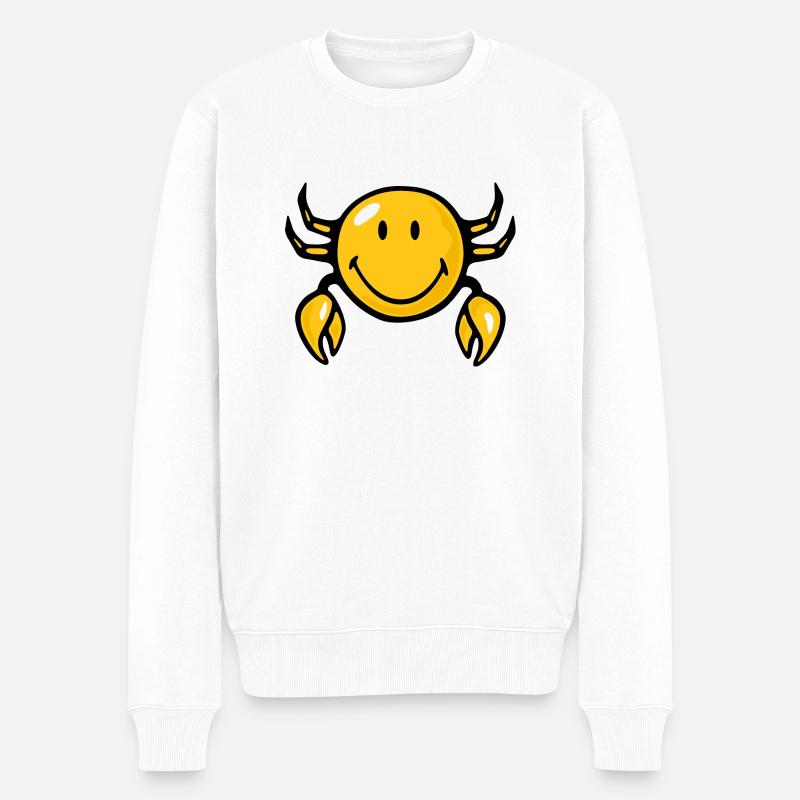 Smiley Crab - Pull Premium bio Homme - blanc