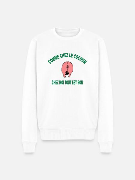 cochon - Pull Premium bio Homme - blanc