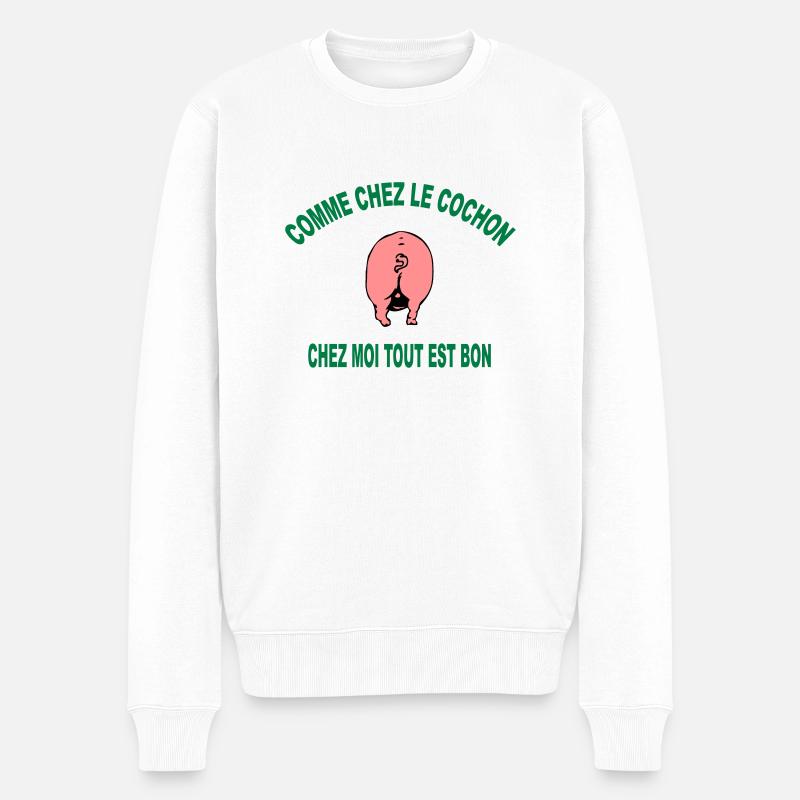 cochon - Pull Premium bio Homme - blanc
