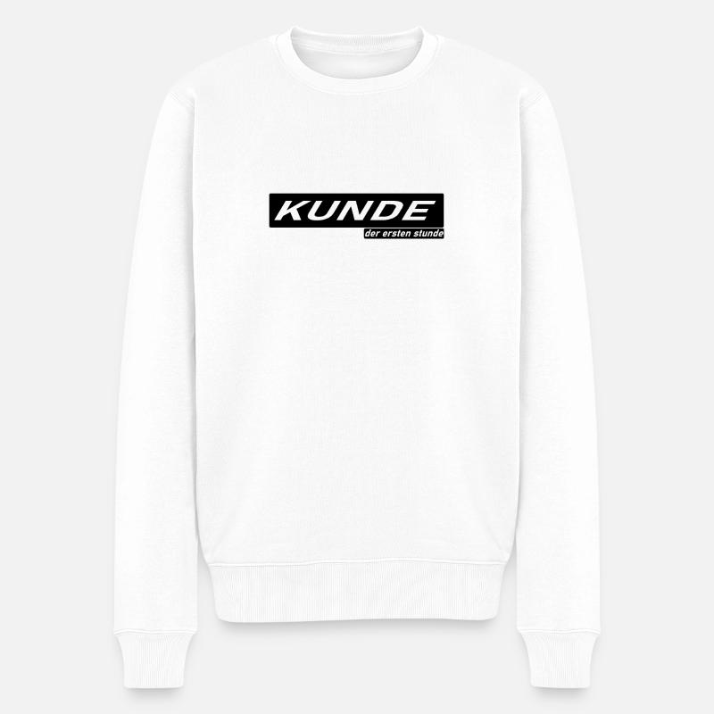 Kunde der ersten Stunde - Männer Premium Bio Pullover - Weiß