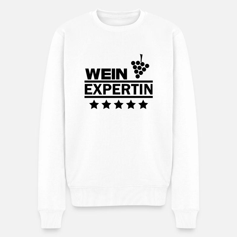 wein expertin - Männer Premium Bio Pullover - Weiß