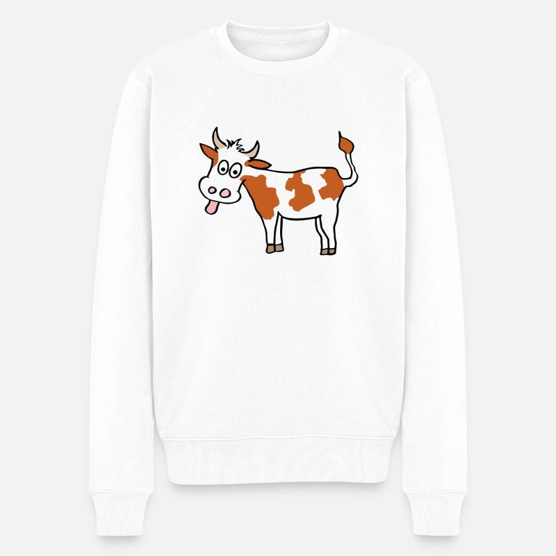 vache drôle - Pull Premium bio Homme - blanc