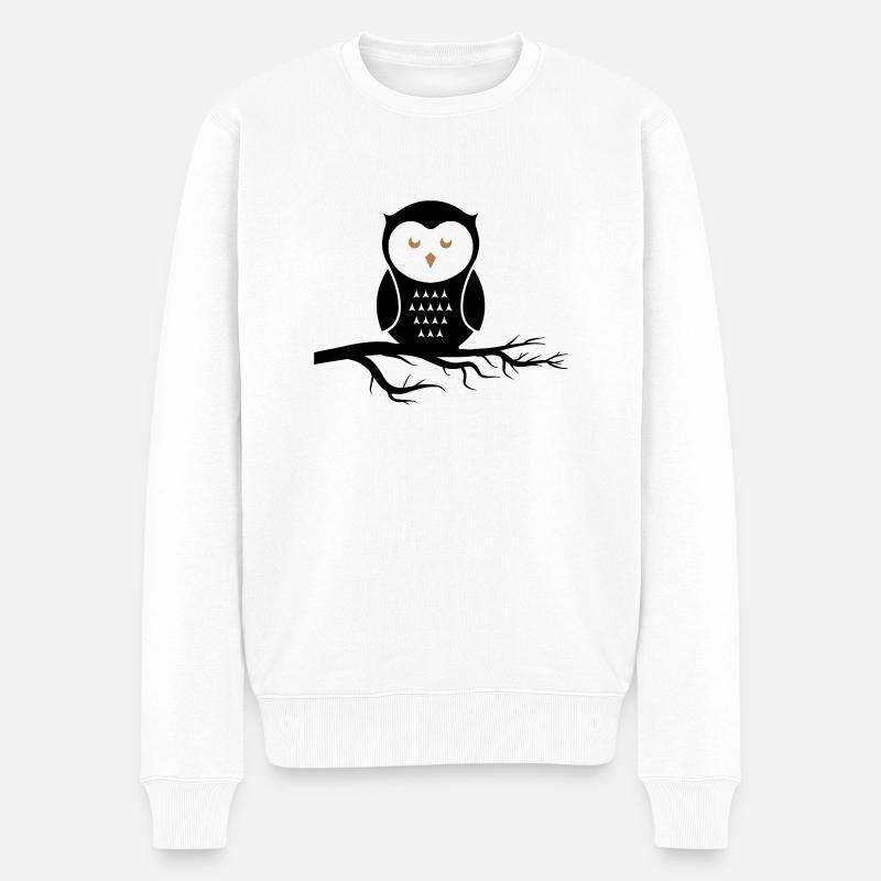 owl_02 - Pull Premium bio Homme - blanc