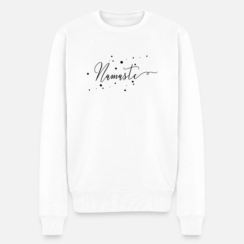 (namaste) - Männer Premium Bio Pullover - Weiß