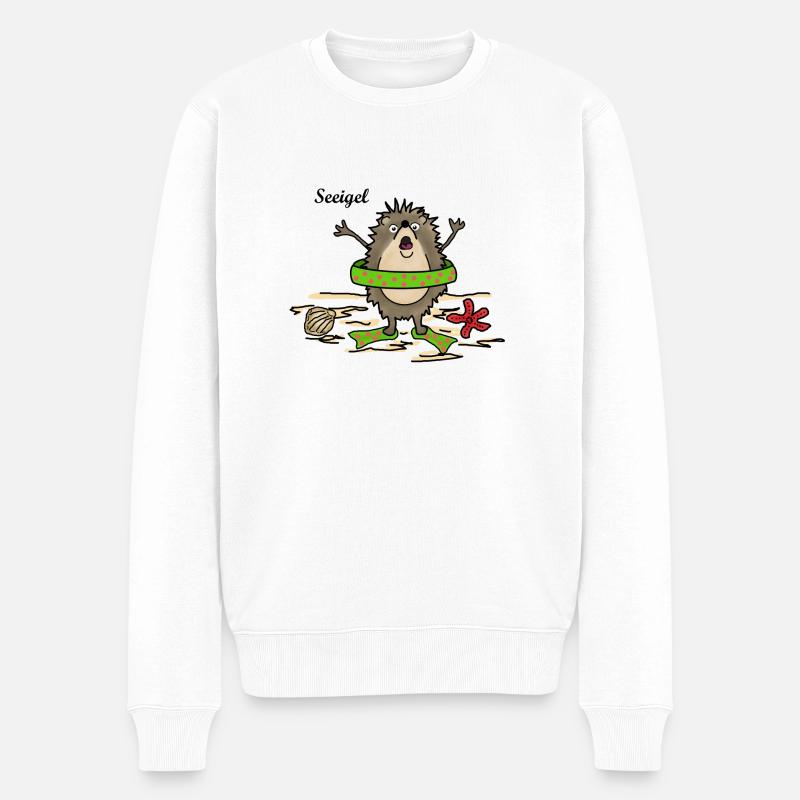 Seeigel - Männer Premium Bio Pullover - Weiß