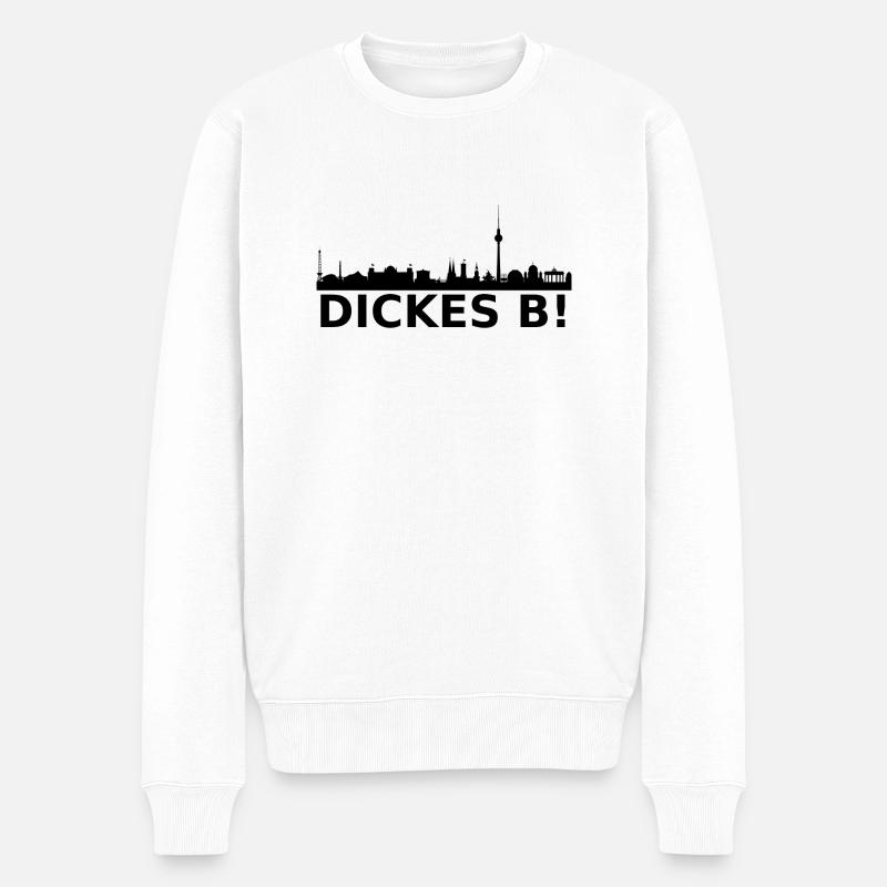 BERLIN Skyline - DICKES B! - Ekologisk premiumtröja herr - vit