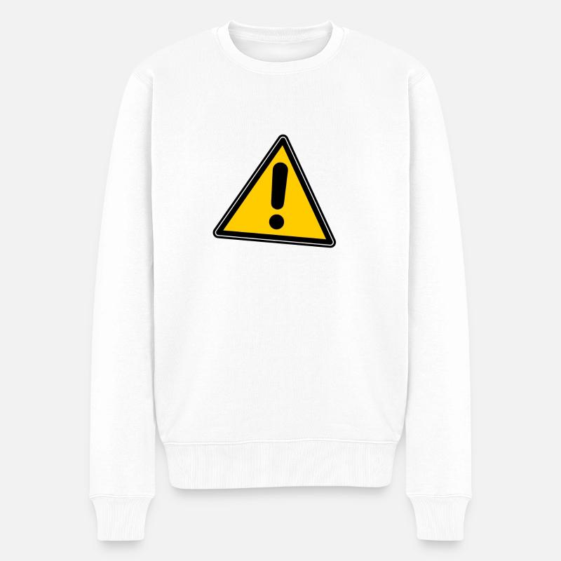 attention danger - Pull Premium bio Homme - blanc