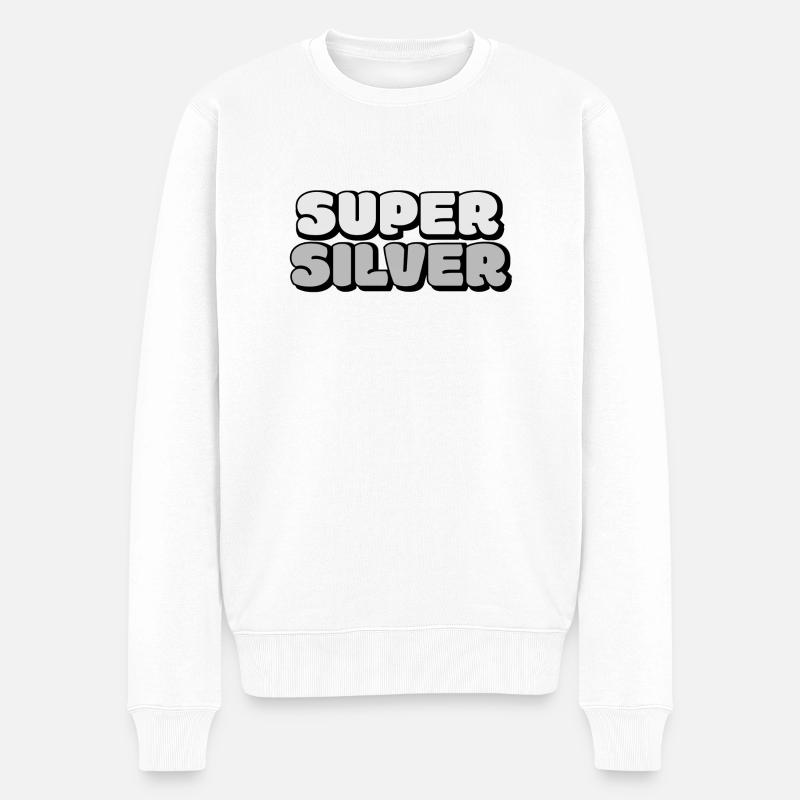 super silver - Pull Premium bio Homme - blanc
