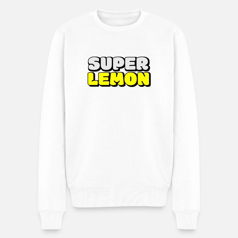super lemon - Männer Premium Bio Pullover - Weiß