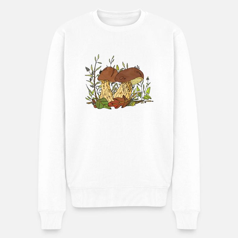 Pilze - Männer Premium Bio Pullover - Weiß
