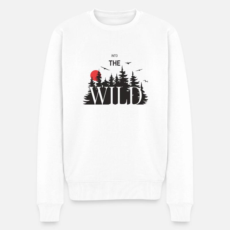 Into the Wild, Randonnée, Nature & Nature - Pull Premium bio Homme - blanc