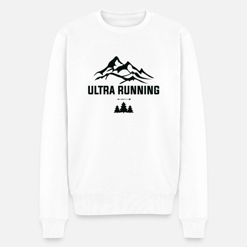 Ultra Running Trailrun Trailrunner Marathon - Männer Premium Bio Pullover - Weiß