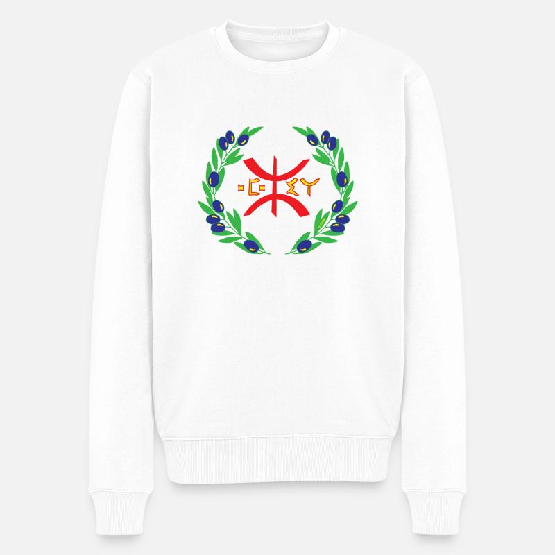 Z AMAZIGH DRAPEAU BERBERE - Pull Premium bio Homme - blanc
