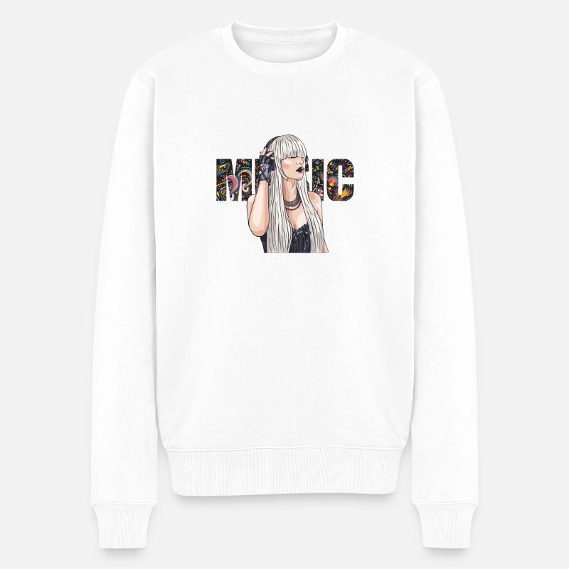 Musik - Männer Premium Bio Pullover - Weiß