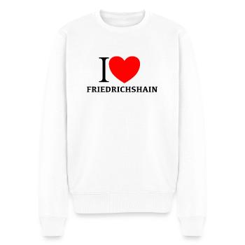 I LOVE FRIEDRICHSHAIN - Männer Premium Bio Pullover - Weiß - Vorne - Thijin (182cm)
