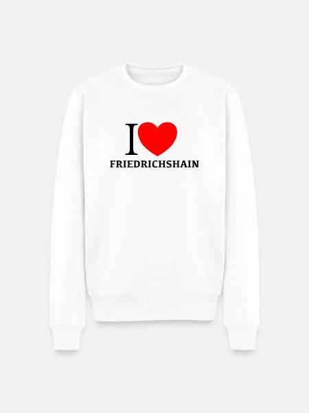 I LOVE FRIEDRICHSHAIN - Männer Premium Bio Pullover - Weiß