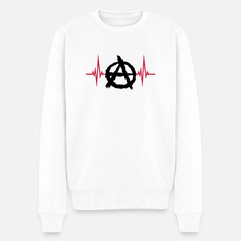 Logo de symbole d'anarchie d'impulsion - Pull Premium bio Homme - blanc