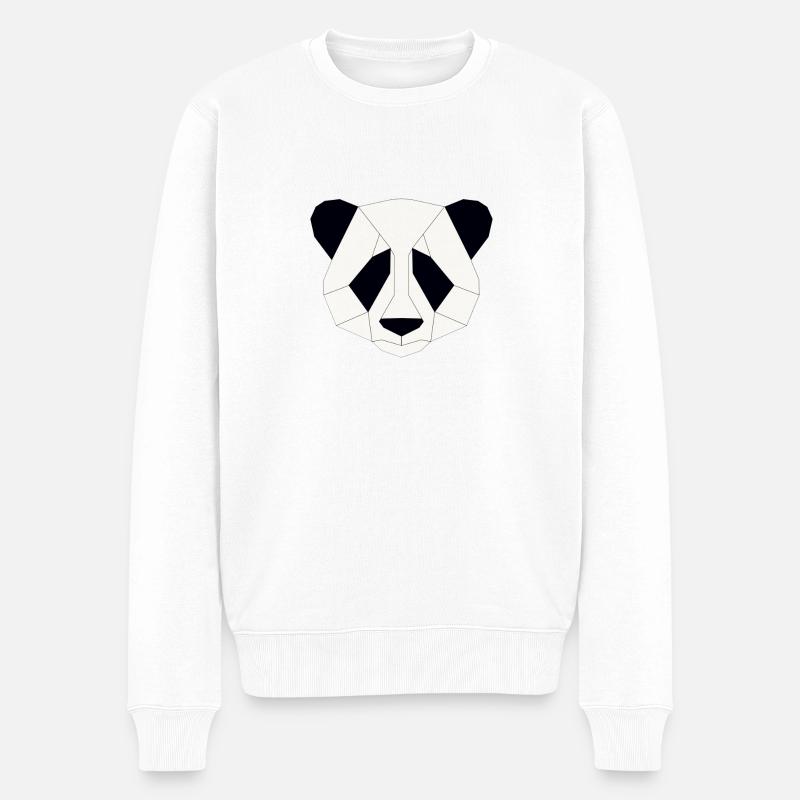 Panda geometrisch - Männer Premium Bio Pullover - Weiß