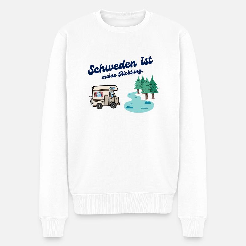 Schwedencamper Wohnmobil - Männer Premium Bio Pullover - Weiß