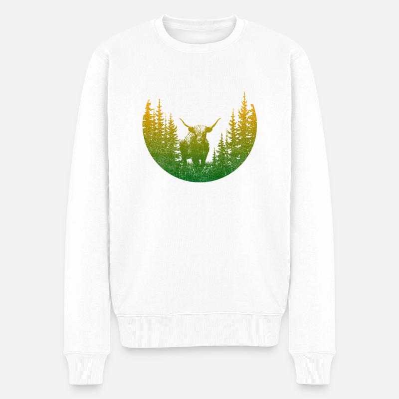 Hornochse - Männer Premium Bio Pullover - Weiß