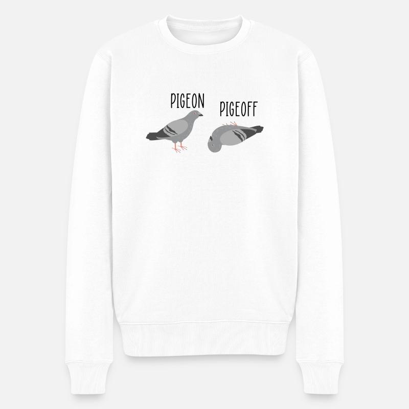 Pigeon Pigeoff - Bird Birdwatcher Birdwatching Pig - Männer Premium Bio Pullover - Weiß