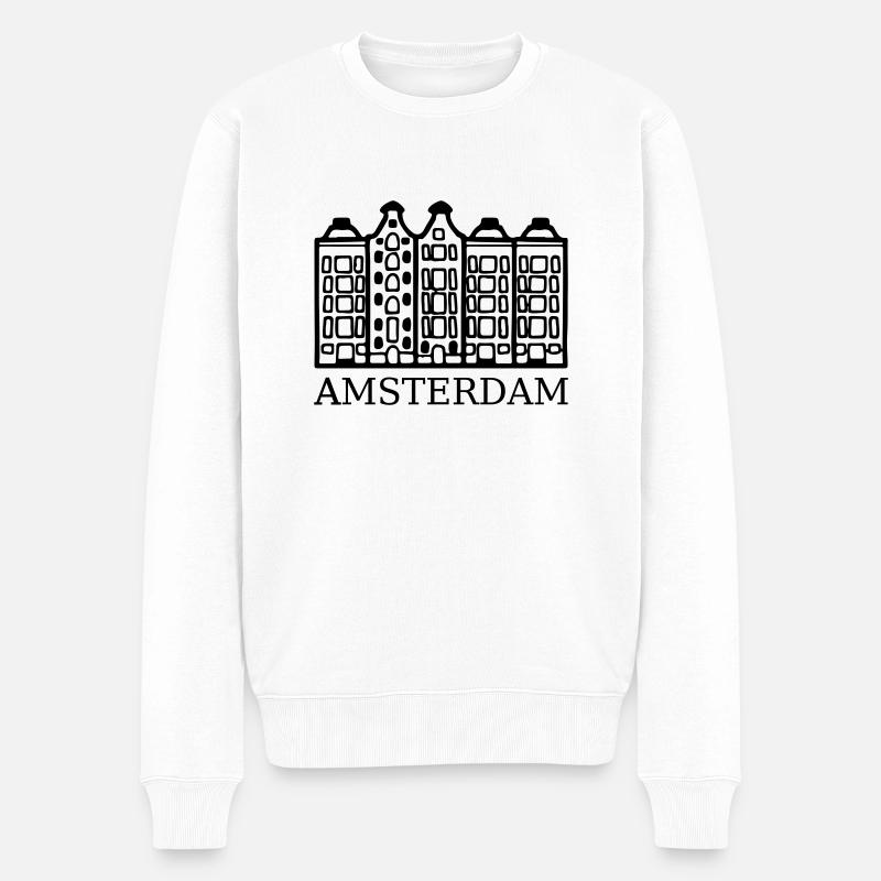 Amsterdam - Männer Premium Bio Pullover - Weiß