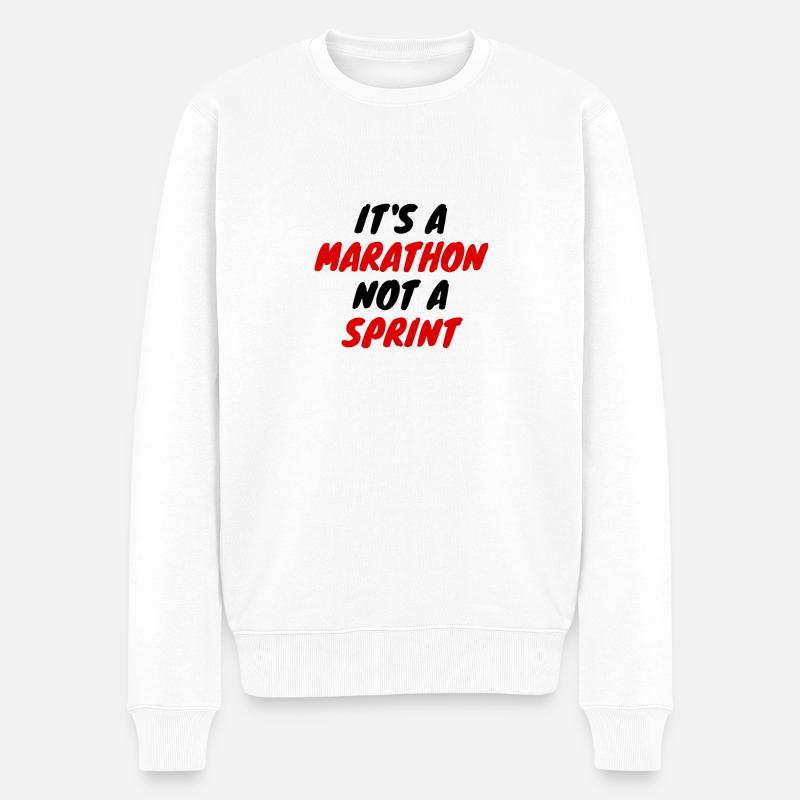 Le marathon n’est pas un sprint - Pull Premium bio Homme - blanc