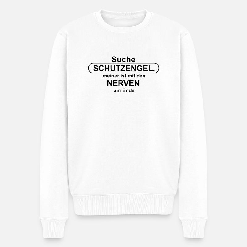 Schutzengel - Männer Premium Bio Pullover - Weiß