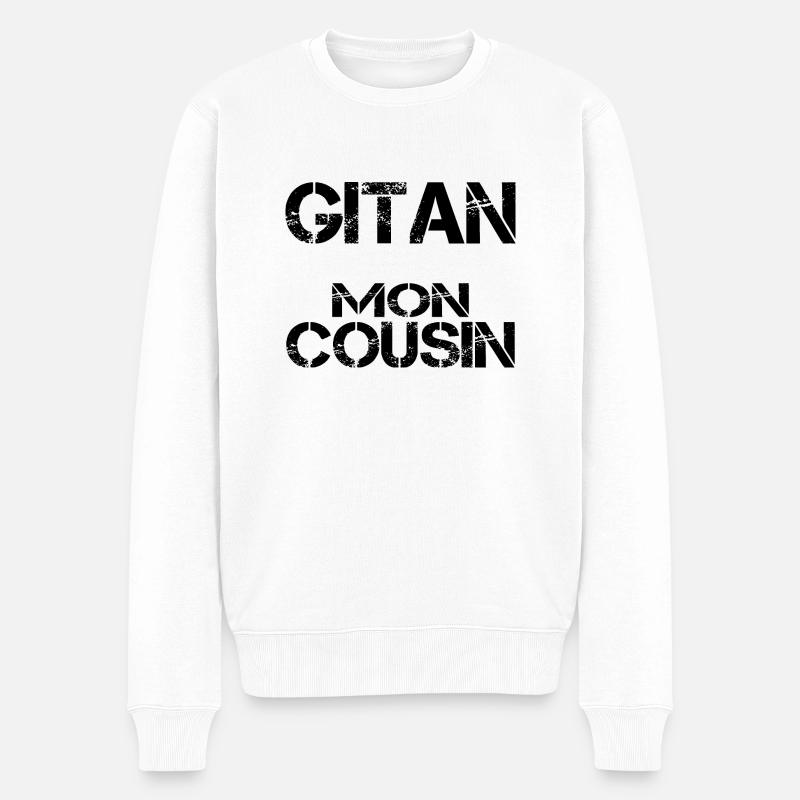 Gitan mon cousin - Pull Premium bio Homme - blanc