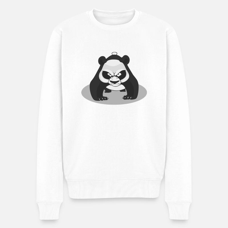 Panda - Männer Premium Bio Pullover - Weiß