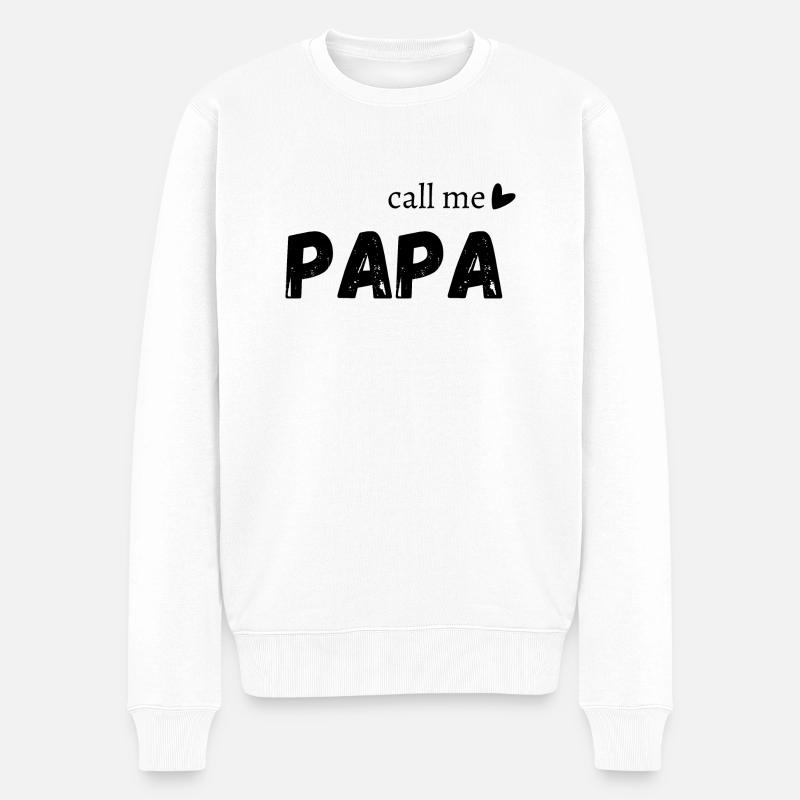 Call me papa - Pull Premium bio Homme - blanc