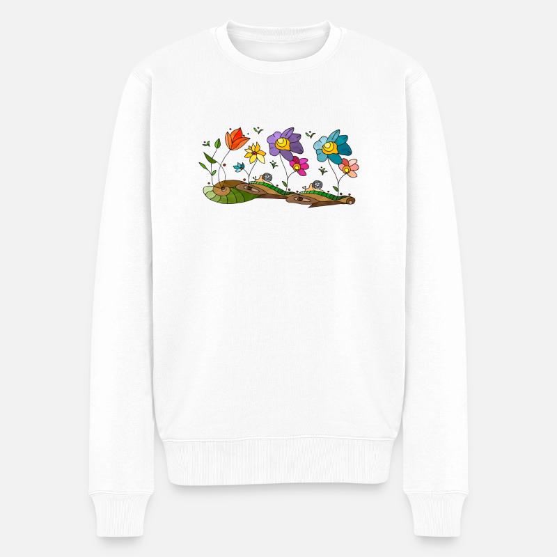 Fleur - Pull Premium bio Homme - blanc
