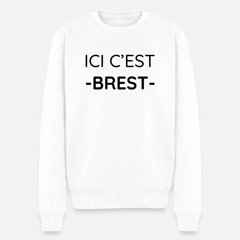 Ici c'est Brest (noir) - Pull Premium bio Homme - blanc