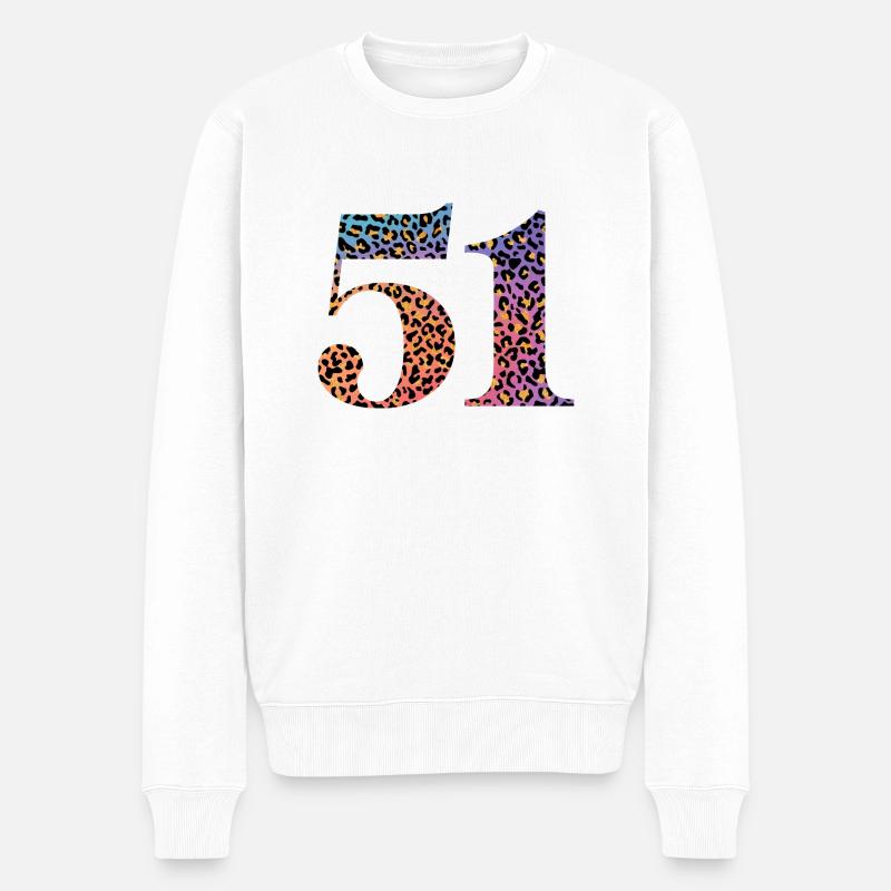 51e anniversaire léopard - Pull Premium bio Homme - blanc