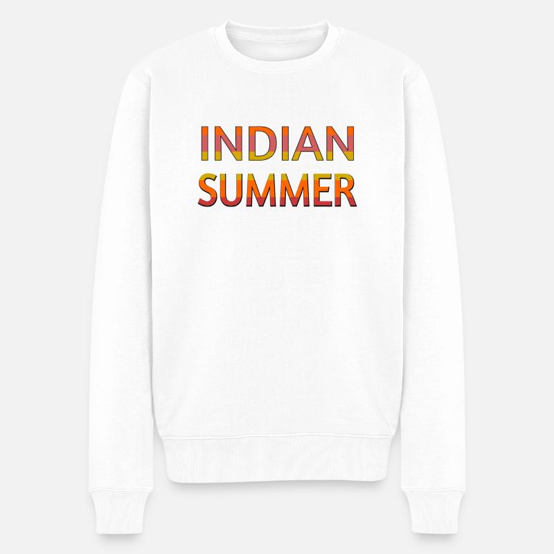 Indian Summer - Männer Premium Bio Pullover - Weiß