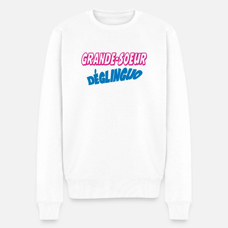 GROßE SCHWESTER - Männer Premium Bio Pullover - Weiß