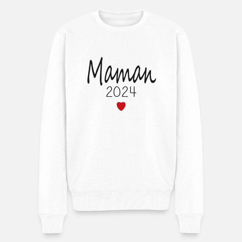 maman - futur mama 2024 - Pull Premium bio Homme - blanc