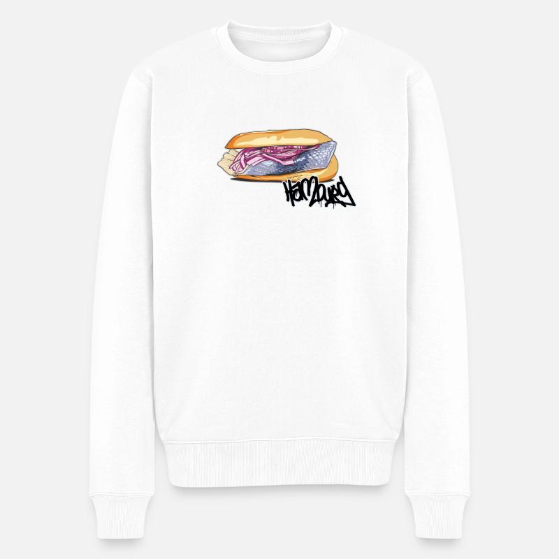 Rouleaux de poisson // Illustration - Pull Premium bio Homme - blanc